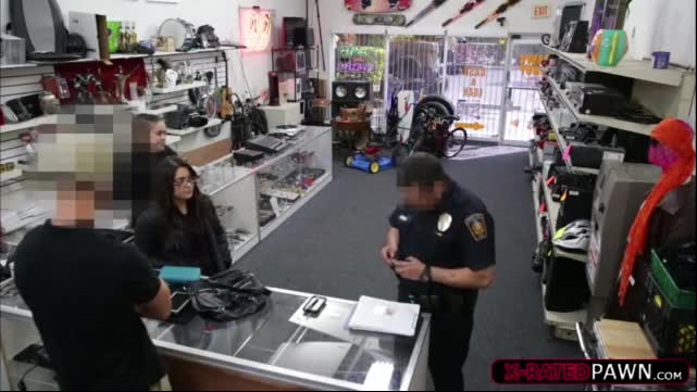 One helpless brunette thieve gets fucked by Shawn inside his office