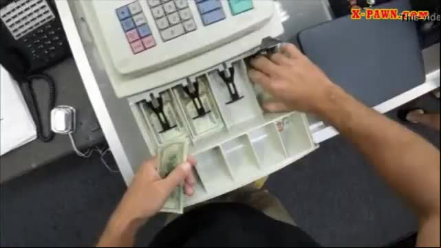 Hot stewardess pawns her stuff and fucked at the pawnshop